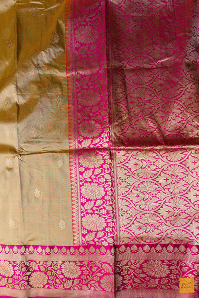 Avyuktha- Grey Banarasi Katan Silk Handwoven Saree