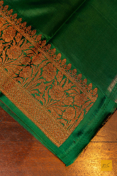 Vidyunmala- Purple Banarasi Tussar Silk Handwoven Saree
