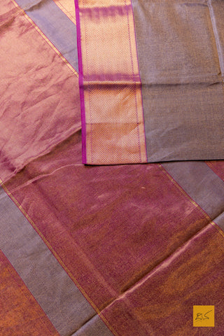 Nirlepa- Purple-Pink Tissue Maheshwari Silk Cotton Handwoven Saree