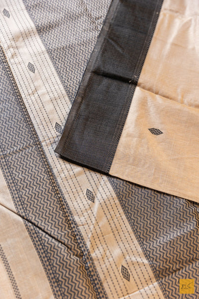 Padmamala- Off White Maheshwari Silk Cotton Handwoven Saree