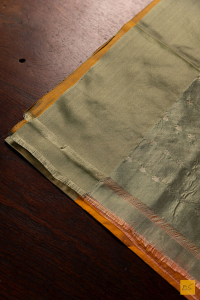 Mohini- Yellow Banarasi Katan Silk Handwoven Saree