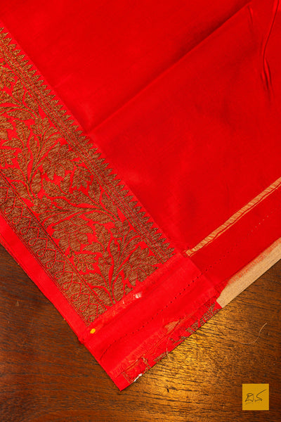 Bhama- Off White Banarasi Tussar Silk Handwoven Saree