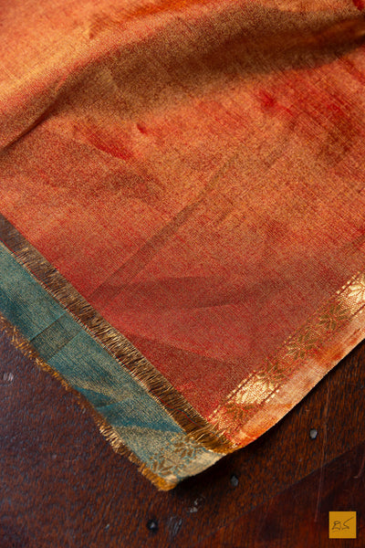 Sowmya- Purple Tissue Maheshwari Silk Cotton Handwoven Saree