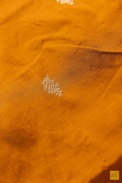 Mohini- Yellow Banarasi Katan Silk Handwoven Saree