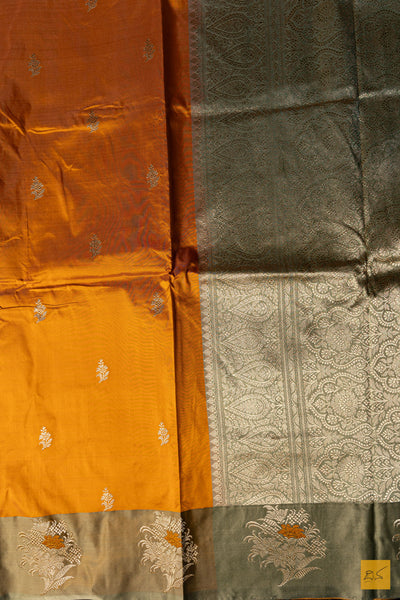 Mohini- Yellow Banarasi Katan Silk Handwoven Saree