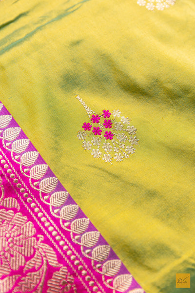 Sumukhi- Green Banarasi Katan Silk Handwoven Saree