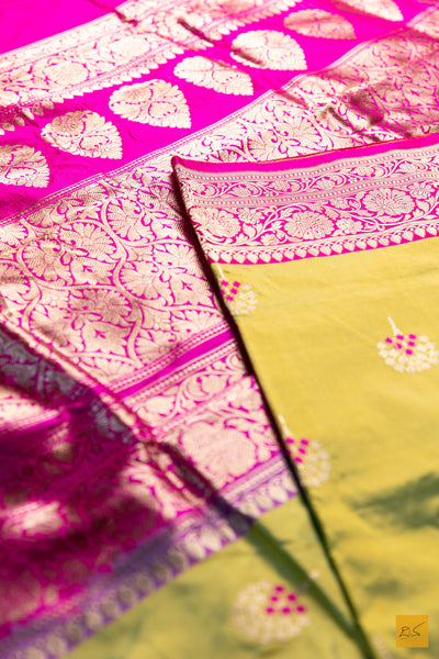 Sumukhi- Green Banarasi Katan Silk Handwoven Saree