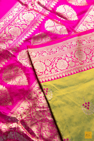 Sumukhi- Green Banarasi Katan Silk Handwoven Saree