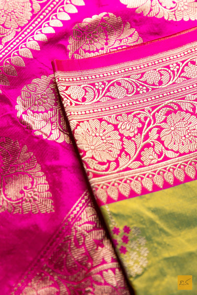 Sumukhi- Green Banarasi Katan Silk Handwoven Saree