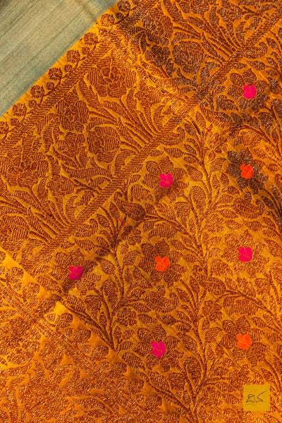 Suhasini- Pastel Green Banarasi Tussar Silk Handwoven Saree