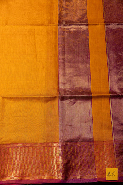 Nirakara- Orange-Pink Tissue Maheshwari Silk Cotton Handwoven Saree