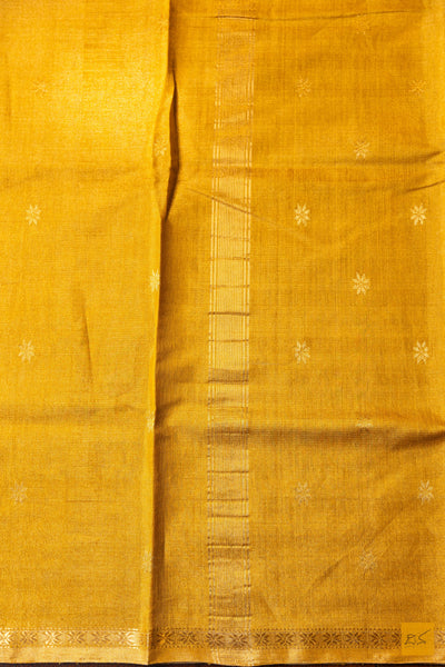 Shobhitha- Yellow Tissue Maheshwari Silk Cotton Handwoven Saree