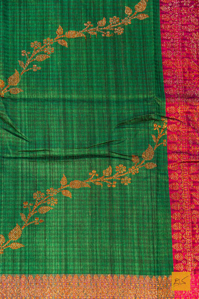 Jamini-Green Banarasi Dupion Silk Handwoven Saree