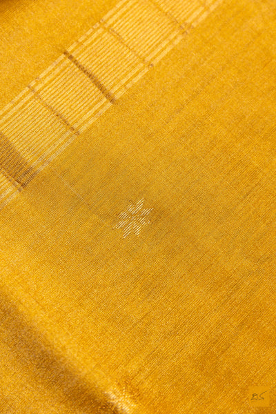 Shobhitha- Yellow Tissue Maheshwari Silk Cotton Handwoven Saree