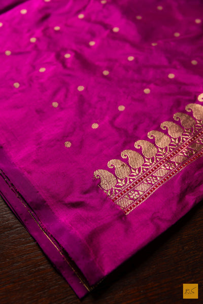 Swara- Purple Banarasi Katan Silk Handwoven Saree