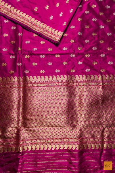 Swara- Purple Banarasi Katan Silk Handwoven Saree