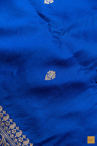 Varahi- Blue Banarasi Katan Silk Handwoven Saree