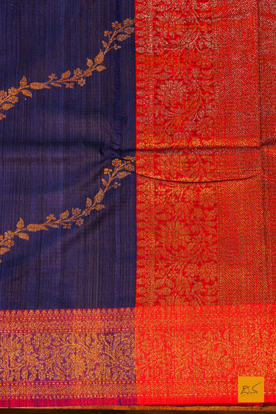 Hruthvi- Blue Banarasi Dupion Silk Handwoven Saree