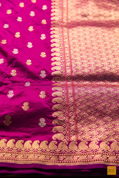 Swara- Purple Banarasi Katan Silk Handwoven Saree