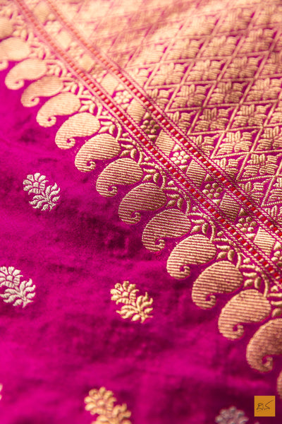 Swara- Purple Banarasi Katan Silk Handwoven Saree