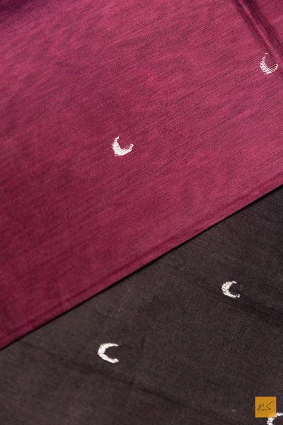 Dharini- Maroon Maheshwari Silk Cotton Handwoven Saree