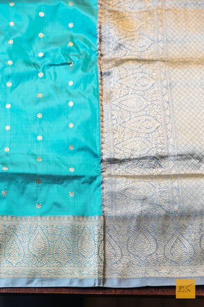 Kalakanthi- Green Banarasi Katan Silk Handwoven Saree