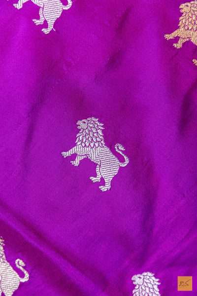 Ruhi - Purple Banarasi Katan Silk Handwoven Saree