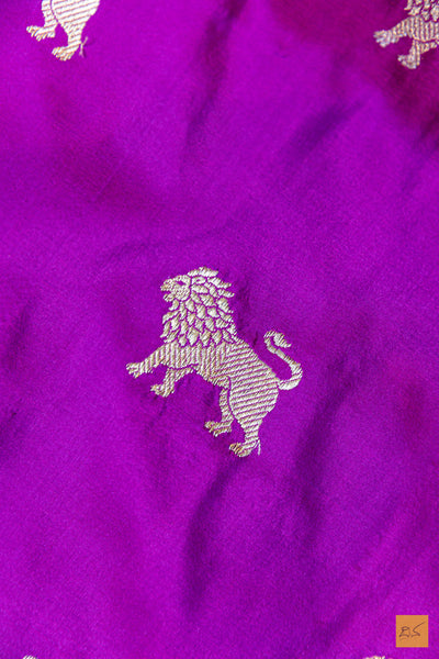 Ruhi - Purple Banarasi Katan Silk Handwoven Saree