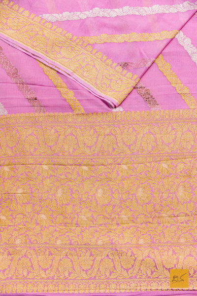 Gulabo- Taffy Pink Banarasi Georgette Handwoven Saree