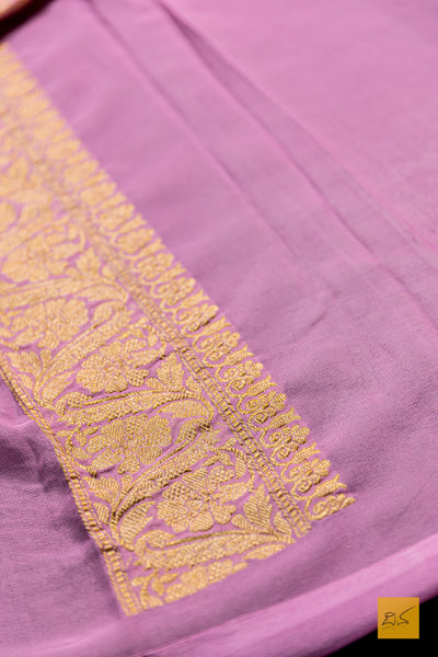 Gulabo- Taffy Pink Banarasi Georgette Handwoven Saree