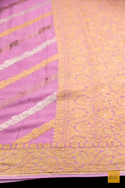 Gulabo- Taffy Pink Banarasi Georgette Handwoven Saree