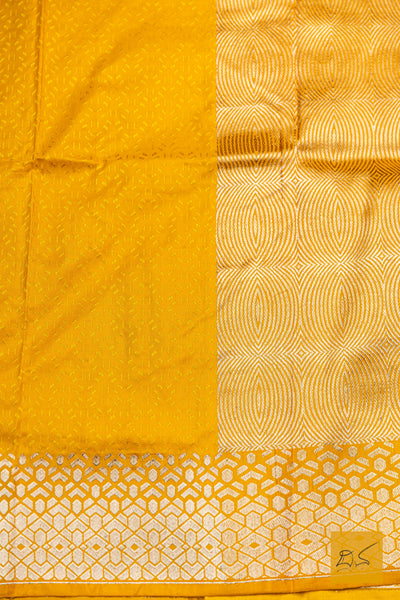 Pramisha- Yellow Banarasi Katan Silk Handwoven Saree
