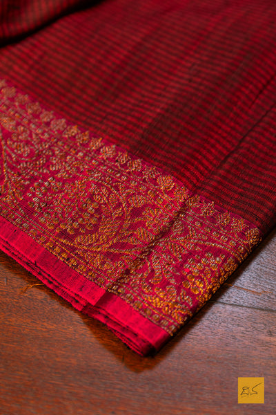 Madhavi- Black Banarasi Dupion Silk Handwoven Saree
