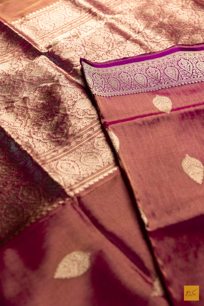 Mahamaya- Pink Banarasi Tissue Katan Silk Handwoven Saree