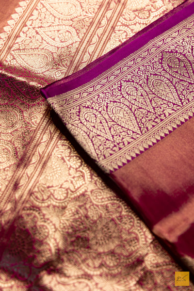Mahamaya- Pink Banarasi Tissue Katan Silk Handwoven Saree