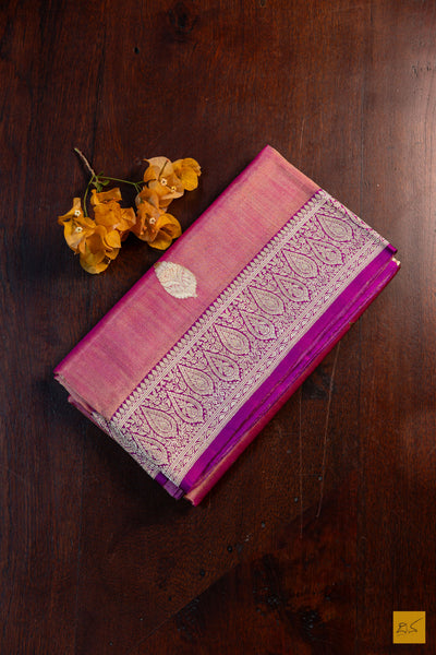 Mahamaya- Pink Banarasi Tissue Katan Silk Handwoven Saree