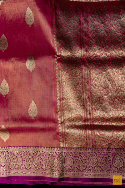 Mahamaya- Pink Banarasi Tissue Katan Silk Handwoven Saree