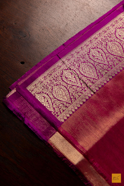 Mahamaya- Pink Banarasi Tissue Katan Silk Handwoven Saree