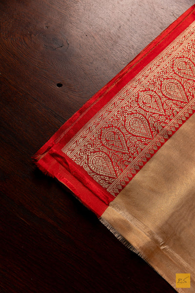 Nirguna- Off White Banarasi Tissue Katan Silk Handwoven Saree