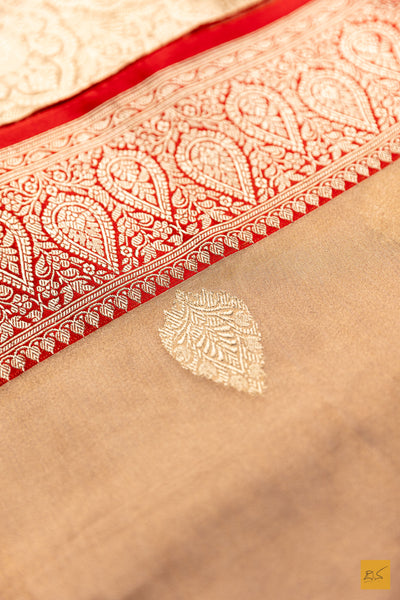 Nirguna- Off White Banarasi Tissue Katan Silk Handwoven Saree