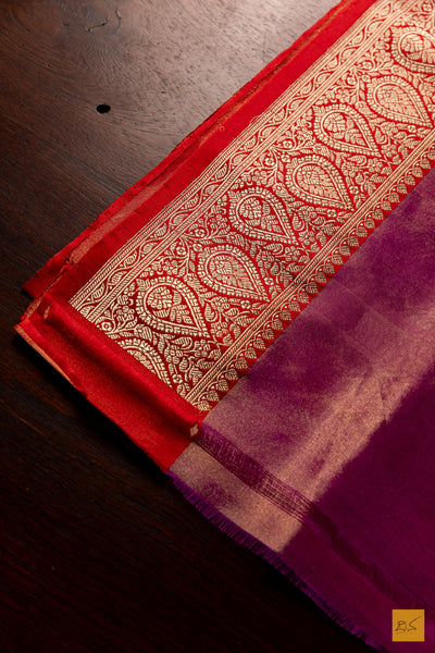 Nirlepa-Pink Banarasi Tissue Katan Silk Handwoven Saree