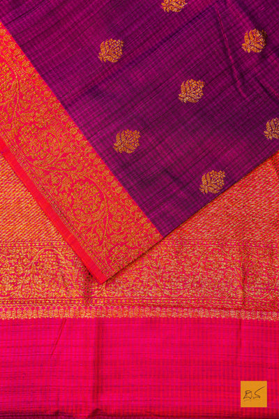Srisha- Purple Banarasi Dupion Silk Handwoven Saree