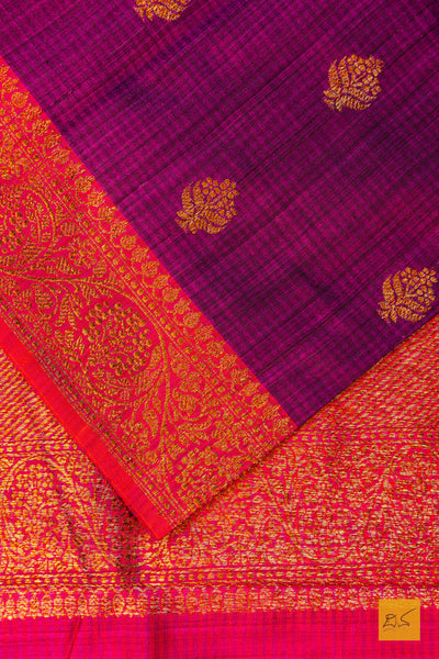 Srisha- Purple Banarasi Dupion Silk Handwoven Saree