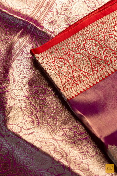 Nirlepa-Pink Banarasi Tissue Katan Silk Handwoven Saree
