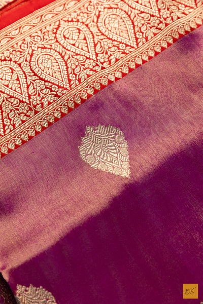 Nirlepa-Pink Banarasi Tissue Katan Silk Handwoven Saree