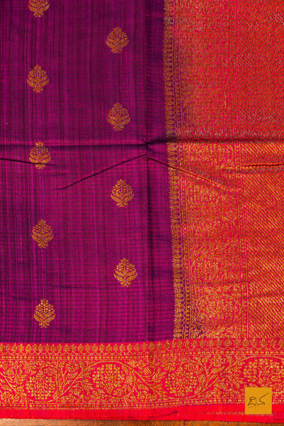 Srisha- Purple Banarasi Dupion Silk Handwoven Saree