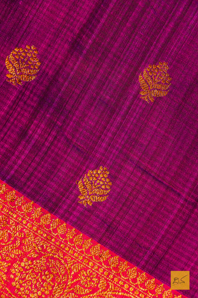 Srisha- Purple Banarasi Dupion Silk Handwoven Saree