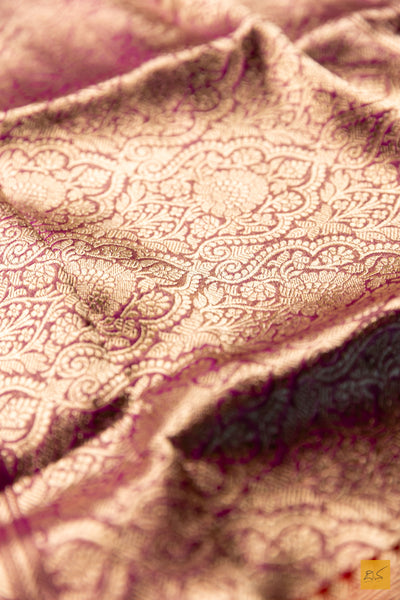 Nirlepa-Pink Banarasi Tissue Katan Silk Handwoven Saree