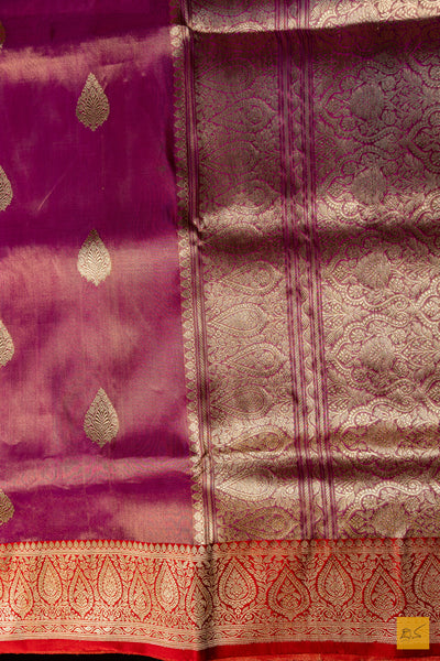 Nirlepa-Pink Banarasi Tissue Katan Silk Handwoven Saree