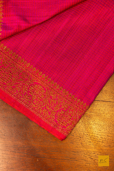 Srisha- Purple Banarasi Dupion Silk Handwoven Saree